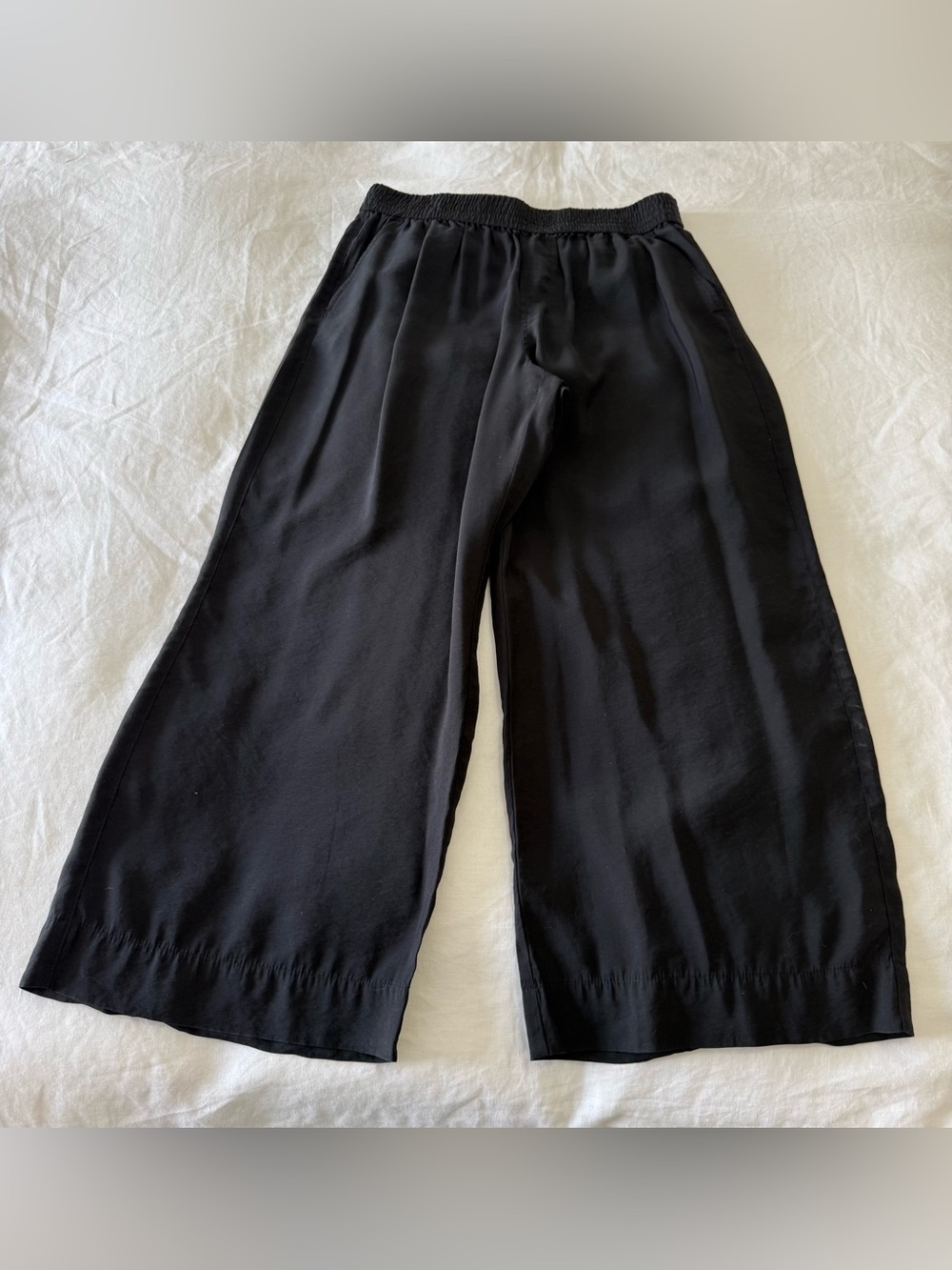 MADEWELL | Women’s Large Petite | Black Carly Wide Leg Pants Classic Minimalist